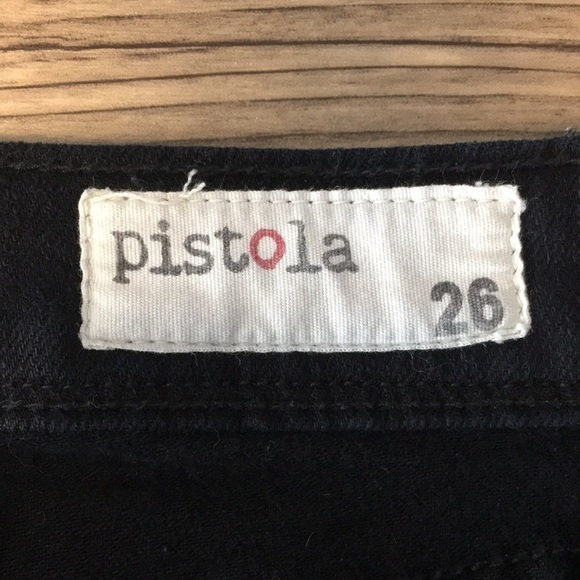 Pistola Black Fringe Straight Leg Jeans Womens 26 Dark Wash Cotton Denim - Picture 8 of 10